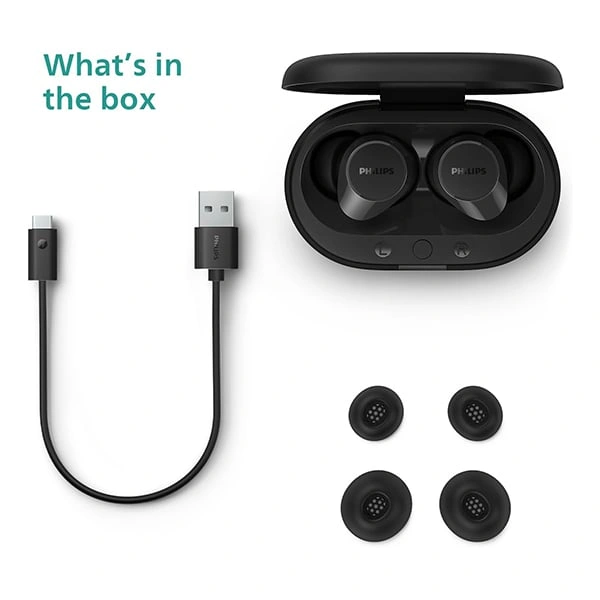 Philips Audio TAT1209BK True Wireless Earbuds - White - White