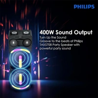 Philips Audio TAX5708 Bluetooth Party Speaker with Dynamic Bass Boost & Karaoke (400W Max Output)