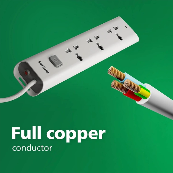 Philips CHP2432W Power Strips with 3 Universal Socket - 1.4M
