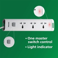 Philips CHP2432W Power Strips with 3 Universal Socket - 1.4M