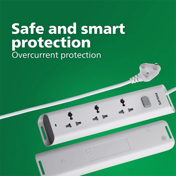 Philips CHP2432W Power Strips with 3 Universal Socket - 1.4M