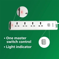 Philips CHP2442W Power Strips with 4 Universal Socket - 1.4M