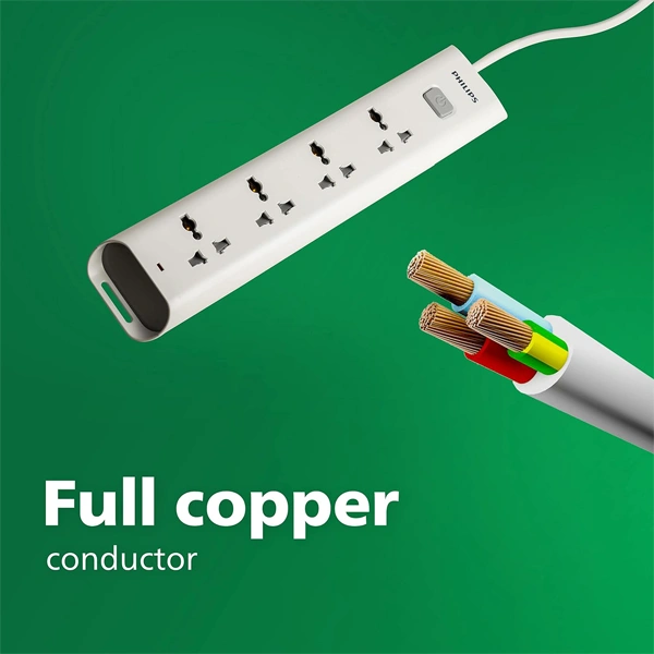 Philips CHP2442W Power Strips with 4 Universal Socket - 1.4M