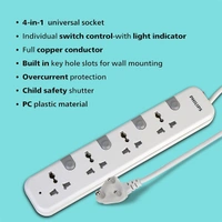 Philips CHP3441W Power Strips with 4 Universal Socket - 1.4M