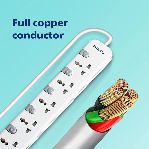 Philips CHP3451W Power Strips with 5 Universal Socket - 1.4M