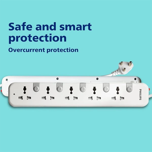 Philips CHP3451W Power Strips with 5 Universal Socket - 1.4M