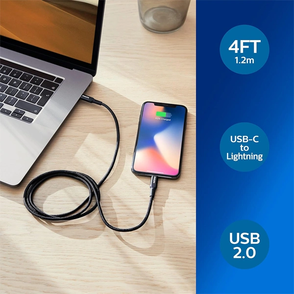 Philips DLC5204L/00 - USB-C to Lightning Cable - 1.2M