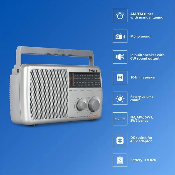 Philips Radio RL384/94 With MW/FM/SW/TV Bands