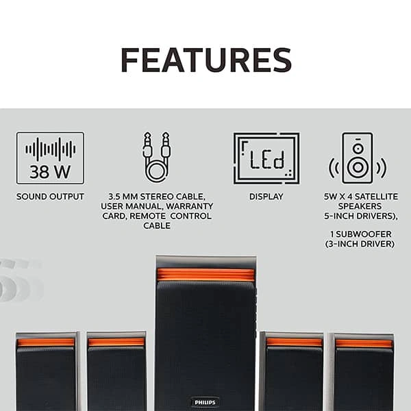 Philips SPA8140B/94 40W Multimedia Speaker System