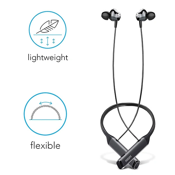 Philips TAPN402BK In Ear Neckband Bluetooth Earphones with IPX4 Splash-Proof Design - Black, White