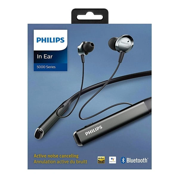 Philips TAPN505 Neckband Earphones with Active Noise Cancellation - Black, White