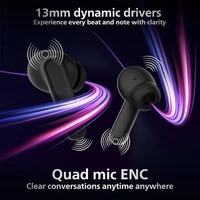 Philips PHILIPS TAT1050BK/94 Truly Wireless Earbuds with ANC - Black - Black