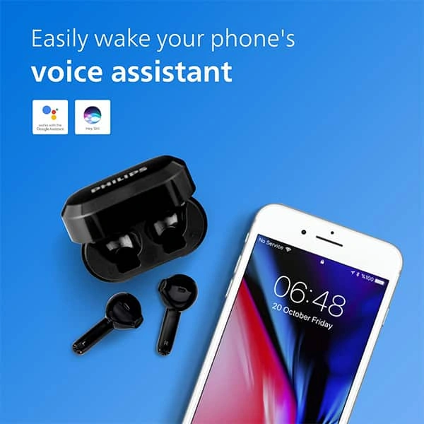 Philips TAT3225BK/94 Truly Wireless Earbuds with Mic
