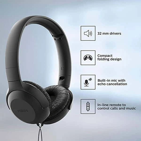 Philips TAUH201 Wired On Ear Headphones with Mic