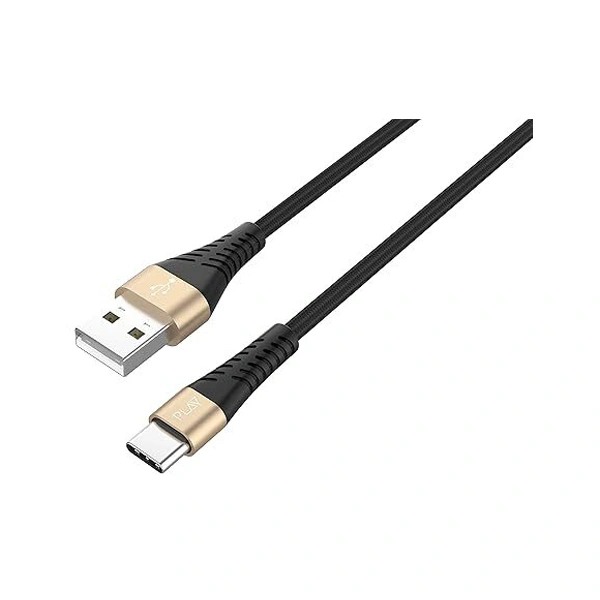 Play PLAY BC2 USB-A to Type-C Fast Charging Cable with 1.2M Length - Black