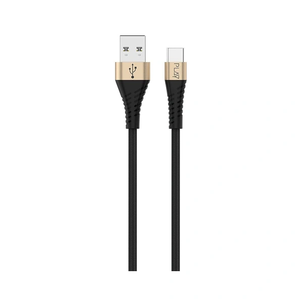 Play PLAY BC2 USB-A to Type-C Fast Charging Cable with 1.2M Length - Black