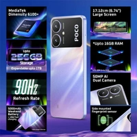 POCO M6 5G Android Mobile - 64 GB, Galactic Black