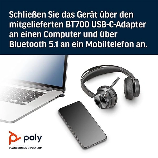 Poly Voyager Focus 2 UC USB-C Headphones