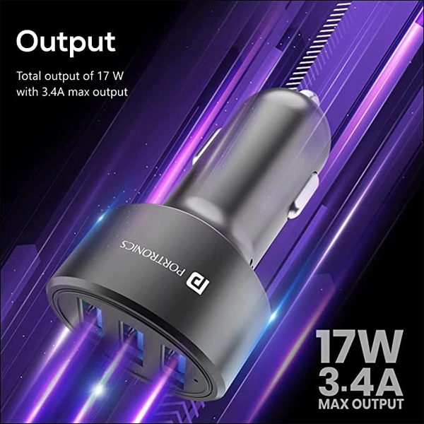 Portronics 17W Car Power 12 Car Charger