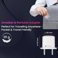 Portronics Adapto 20 Lite Smallest 20W GaN Wall Charger - Black, Silver