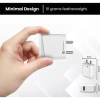 Portronics Adapto 40 18W 3 A Quick Mobile Charger with Detachable Cable