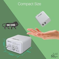 Portronics Adapto POR-648 2.4A Quick Charging Dual USB Port Wall Adapter
