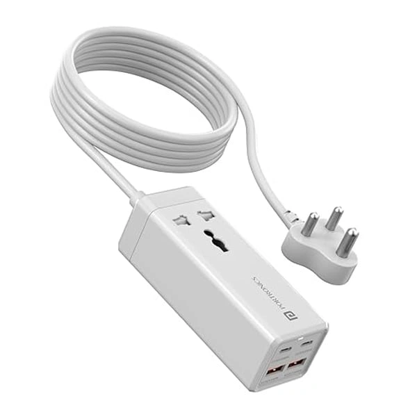 Portronics Adapto Volt 65 High Speed 5-in-1 Power Adapter - White