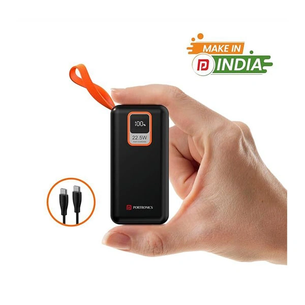 Portronics Ampbox 10K 10000 mAh Power Bank with 22.5W Fast Charging - Black