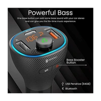 Portronics Auto 15 Bluetooth FM Transmitter in-Car Radio Adapter (PD 20W+QC3.0) Fast Charger
