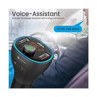 Portronics Auto 15 Bluetooth FM Transmitter in-Car Radio Adapter (PD 20W+QC3.0) Fast Charger
