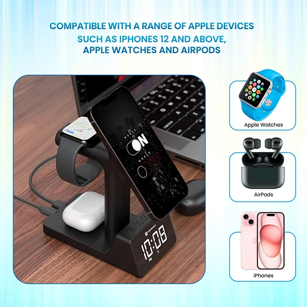 Portronics Bella 2 3 in 1 15W Magnetic Wireless Charging Station