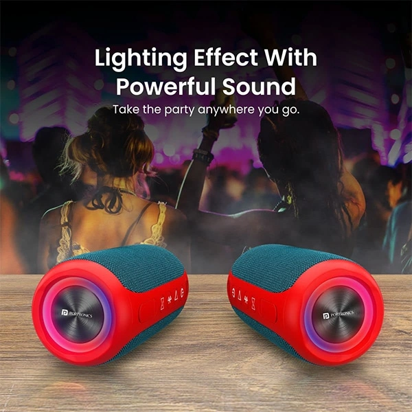 Portronics Breeze 3 TWS Connectivity 20W Portable Bluetooth 5.0 Speaker with Aux-in Port, 2000 mAh, in-Built FM Radio