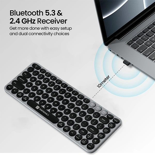 Portronics Bubble 2.0 Wireless Keyboard - Black - Black