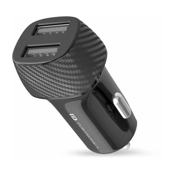 Portronics Car Power 5 Car Charger with Dual USB Port 12W Total Output Type C Cable Included