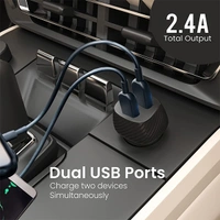 Portronics Car Power 5 Car Charger with Dual USB Port 12W Total Output Type C Cable Included