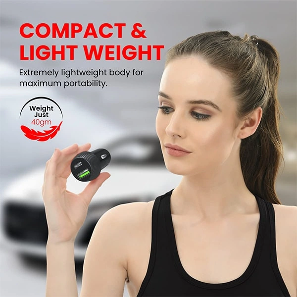 Portronics Car Power 7 20W Fast Usb Charging With Dual Output (Pd + Qc) Rapid Charge Compatible With Cellular Phones