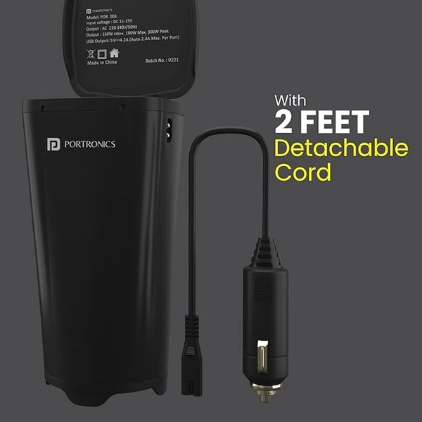 Portronics Car Power One Portable 150W Car Power Inverter