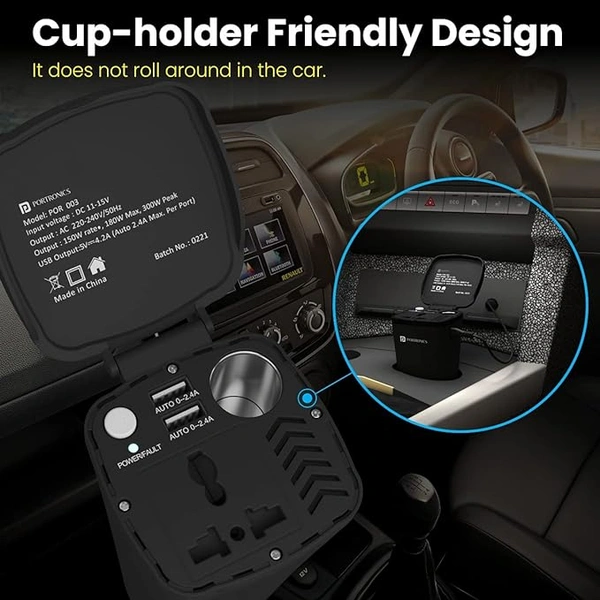Portronics Car Power One Portable 150W Car Power Inverter