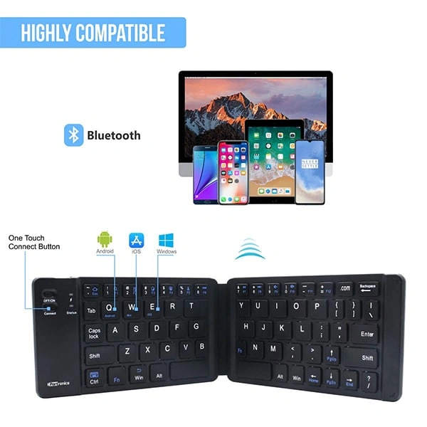 Portronics Chicklet POR-973 Foldable QWERTY Keyboard Mini Pocket Sized