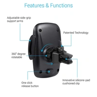 Portronics CLAMP X Car-Vent Mobile Holder 360 Degree Rotational - Grey