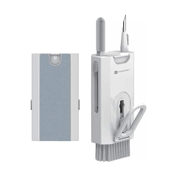 Portronics Clean M Multifunctional 8 IN 1 Cleaning Kit with Mobile Holder for Laptops, Computers, Mobiles (POR-1791)