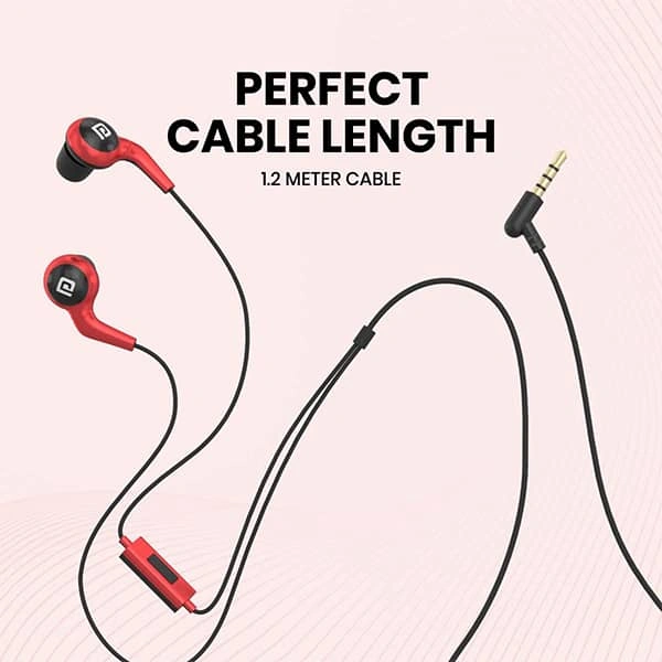 Portronics Conch 70 in-Ear Wired Earphone with Mic - White - White