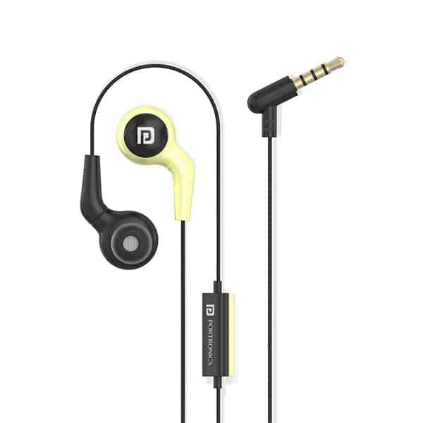 Portronics Conch 70 in-Ear Wired Earphone with Mic - Yellow - Yellow