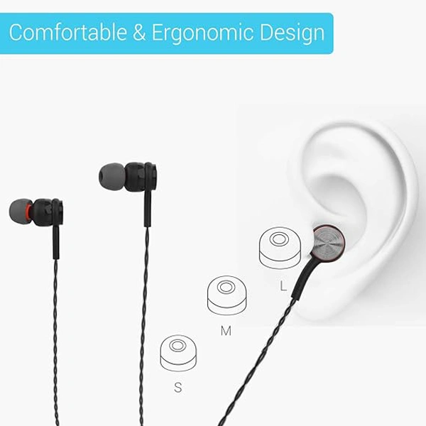 Portronics Conch Gama in-Ear Wired Earphone - Red - Red