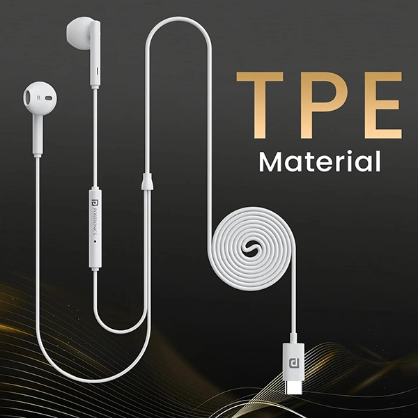 Portronics Conch Theta C in Ear Type C Wired Earphones - White - White
