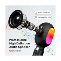 Portronics Dash 2 Wireless Bluetooth Karaoke Mic with 10W Speaker - Grey