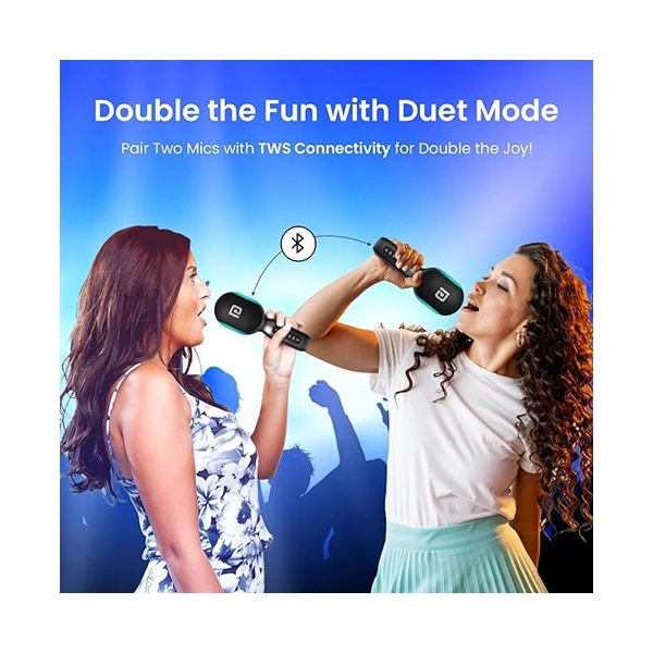 Portronics Dash 2 Wireless Bluetooth Karaoke Mic with 10W Speaker - Grey