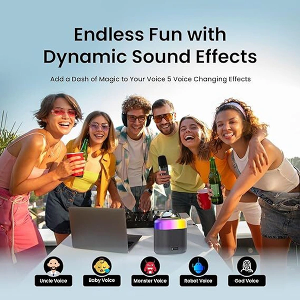 Portronics Dash 3 16W Bluetooth Speaker with Wireless Karaoke Mic