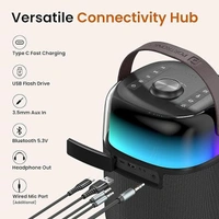 Portronics Dash 4 50W Wireless Bluetooth Party Speaker with Karaoke Mic - Grey