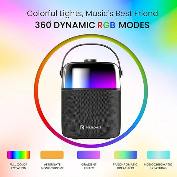 Portronics Dash 4 50W Wireless Bluetooth Party Speaker with Karaoke Mic - Grey